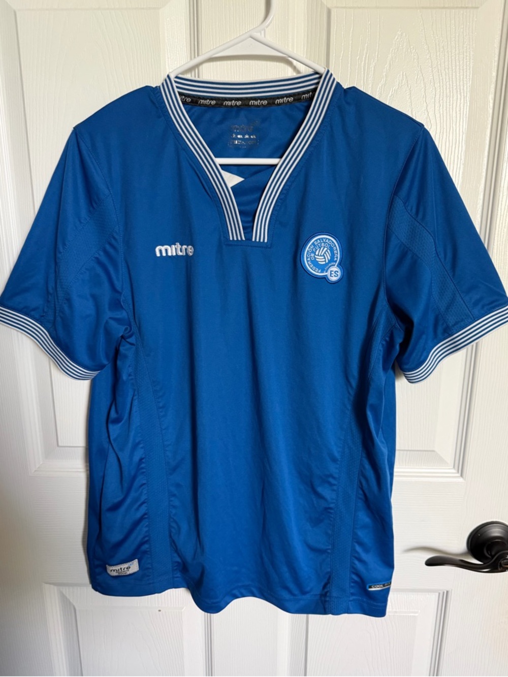 MITRE EL SALVADOR BLUE SOCCER JERSEY 2015 S/S  CAMISA AZUL EL SALVADOR MEN MED